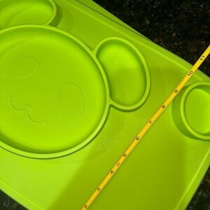 Baby toddler silicone dinner tray plate placemat green set of 2